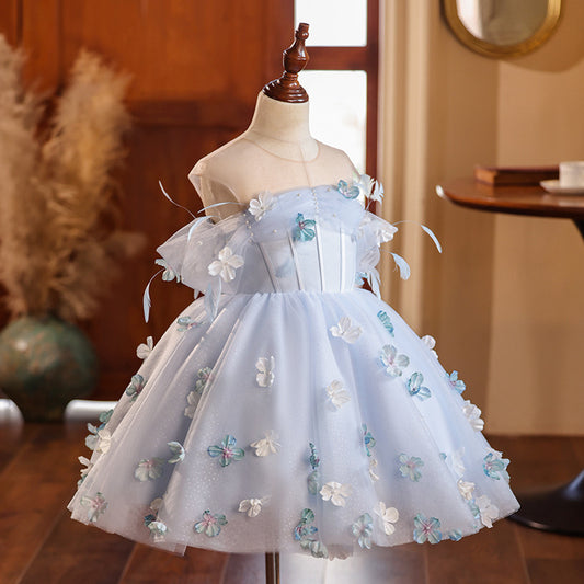 Girl Wedding Host Piano Performance Dress – Elegant Wear