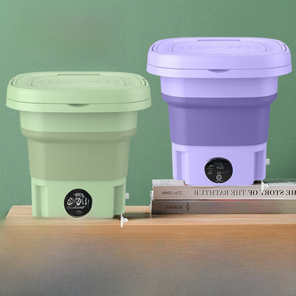 Foldable Mini Washing Machine with Drain Basket for Travel