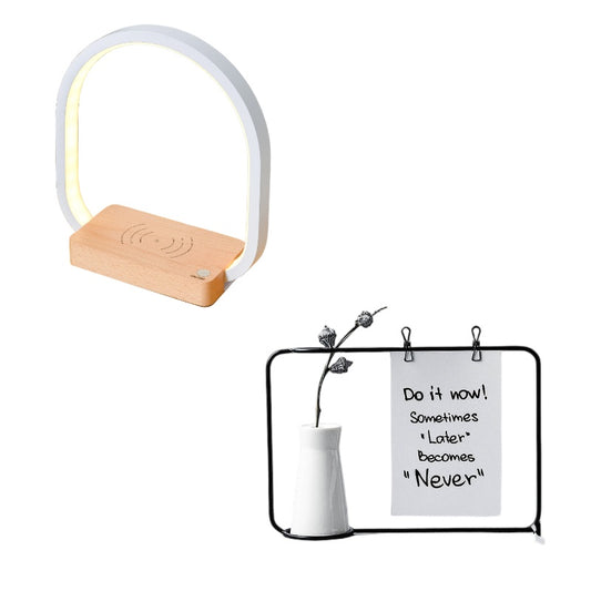 Wireless Charging Desk Lamp with Eye Protection & USB Power