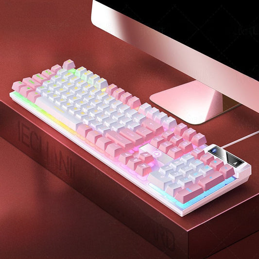 Girls' E-sports Mechanical Feel Gaming Keyboard for Gaming