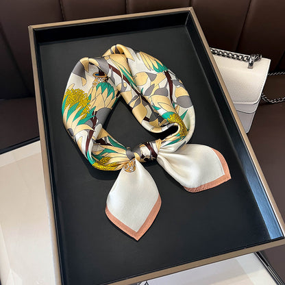 Buy Beige Silk Square Scarf for Women Versatile & Easy to Style