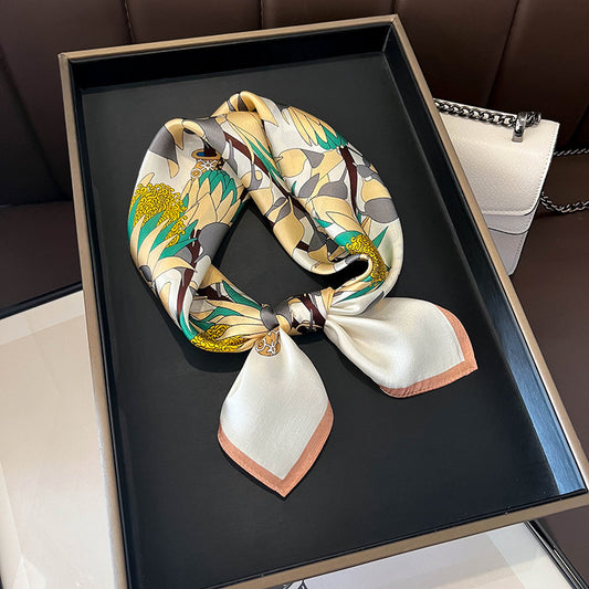 Buy Beige Silk Square Scarf for Women Versatile & Easy to Style