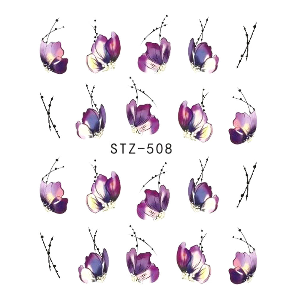 Buy Cute Butterfly Flower Nail Sticker Water Transfer Design.