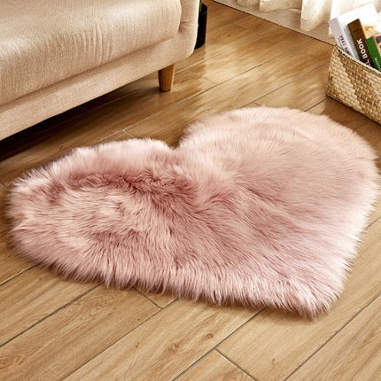 Buy Plush Heart Shaped Carpet – Fluffy Non-Slip Floor & Sofa Mat