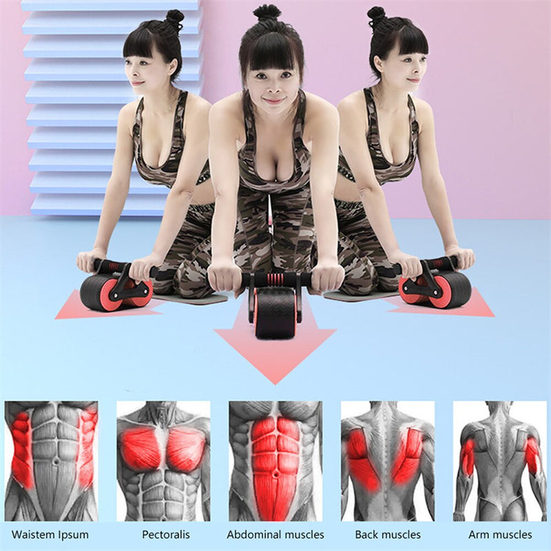 Buy Automatic Rebound Double Wheel Ab Roller for Men Women Gym