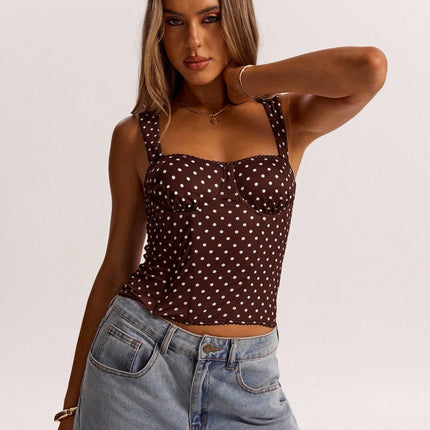 Buy Polka-Dot Printed Underwire Camisole For Parties And Dates