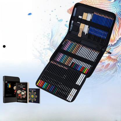 76-Piece Water-Soluble and Oil-Based Colored Pencil Set