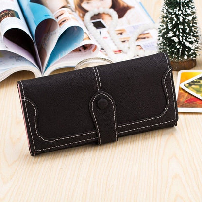 Women’s Matte Long Wallet – Large Capacity Stylish Clutch