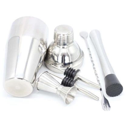 6-Piece Stainless Steel Cocktail Shaker with Ice Bucket Set