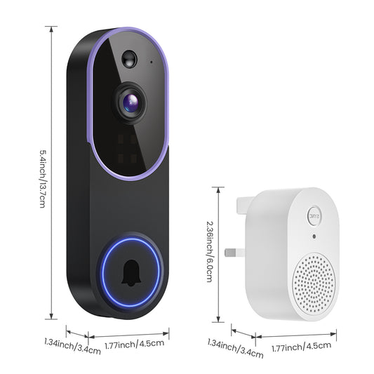 Video Doorbell Camera with Voice Intercom, Monitoring, Wifi, Hd Night Vision, Smart Doorbell, Electronic Peephole