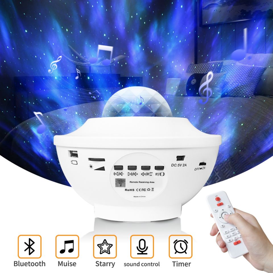 Portable LED Bluetooth Music Projector Light for Home & Party