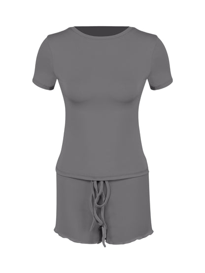 Buy Women’s Form-Fitting Short-Sleeve Set with Classic Crew Neck