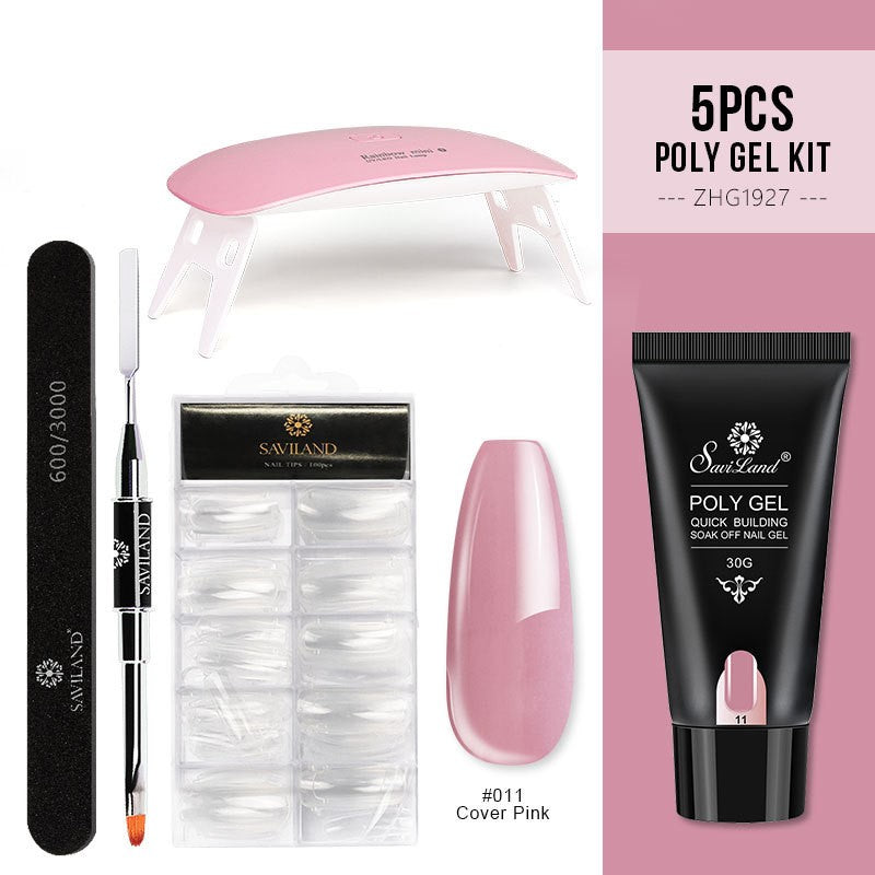Quick Extension Crystal Gel Nail Set for Long-Lasting Shine