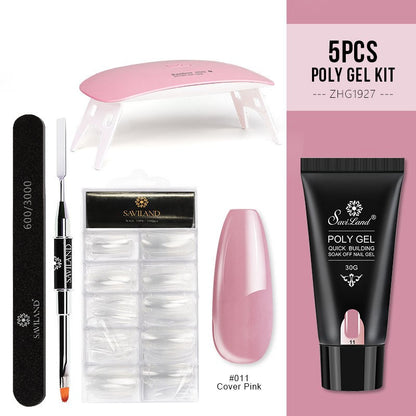 Quick Extension Crystal Gel Nail Set for Long-Lasting Shine