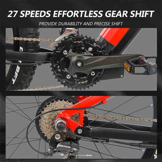 Buy Red 500W Electric Ebike 27.5 Inch Mountain Bike 48V Bafang