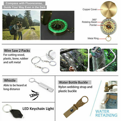 14-in-1 Outdoor Emergency Survival Kit Camping & Hiking Gear