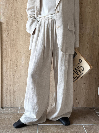 Sophisticated Tencel Linen Blazer and Pants Suit for Women
