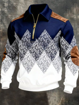 Mens Casual Long-Sleeve 3D Printed Sweatshirt