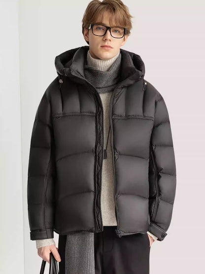 Buy White Duck Down Stylish Thick Hooded Down Jacket for Winter