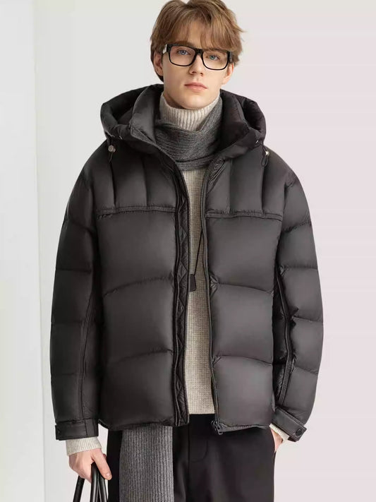 Buy White Duck Down Stylish Thick Hooded Down Jacket for Winter