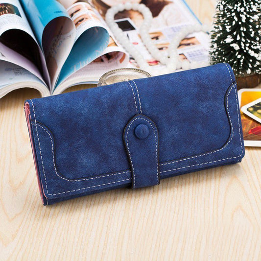 Women’s Matte Long Wallet – Large Capacity Stylish Clutch