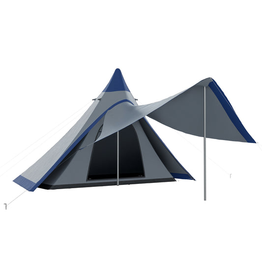 Waterproof Teepee Camping Hiking Tent with Porch – 2–3 Person Outdoor Shelter