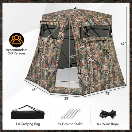 360° See-Through Ground Hunting Blind Full Coverage & Stealth