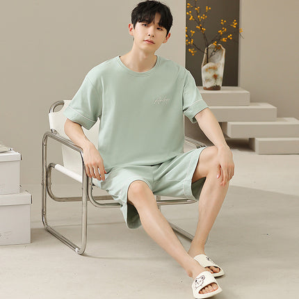 Men’s Soft Short-Sleeve Plus Size Pajamas Suit Comfortable Fit