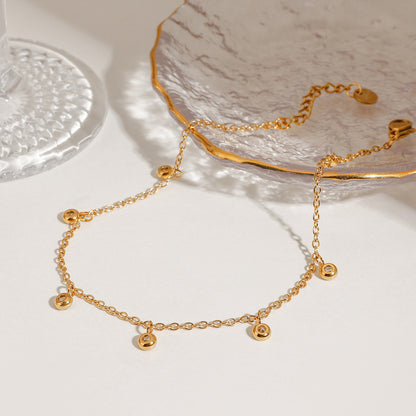 Stainless Steel All-match Zircon Anklet – Elegant Jewelry