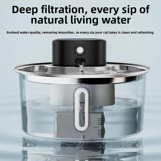 Wireless Pet Water Dispenser Stainless Steel Automatic Cat Fountain