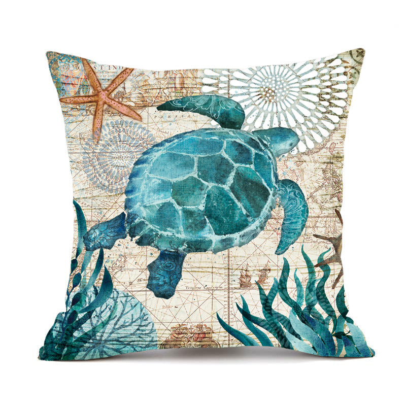 Sea Turtle Printed Cushion Covers  Stylish Throw Pillow Cases