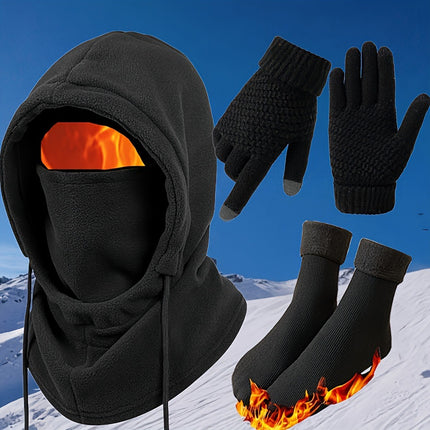 Buy Stylish Winter Warm Hat Gloves Socks Set for Men and Women