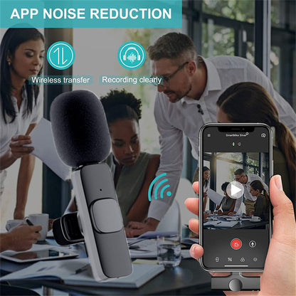 Portable Wireless Lavalier Mic for Audio & Video Recording