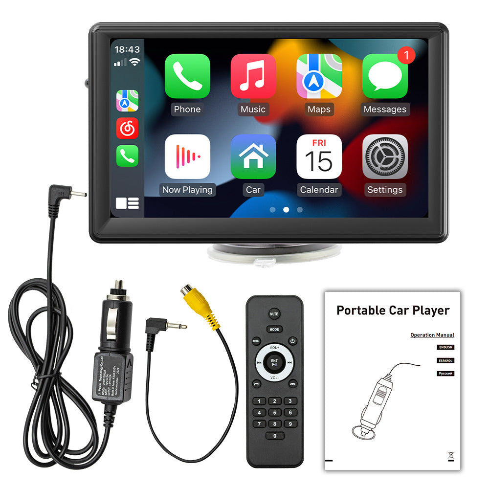7 Inch Portable Car Display with CarPlay and Backup Camera