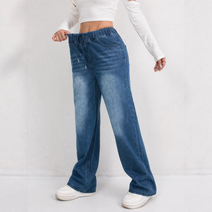 Women’s Fashionable Straight-Leg Denim Jeans Casual & Stylish