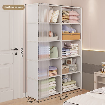 Dust-Proof Wardrobe Small Household Storage Cabinet for Home