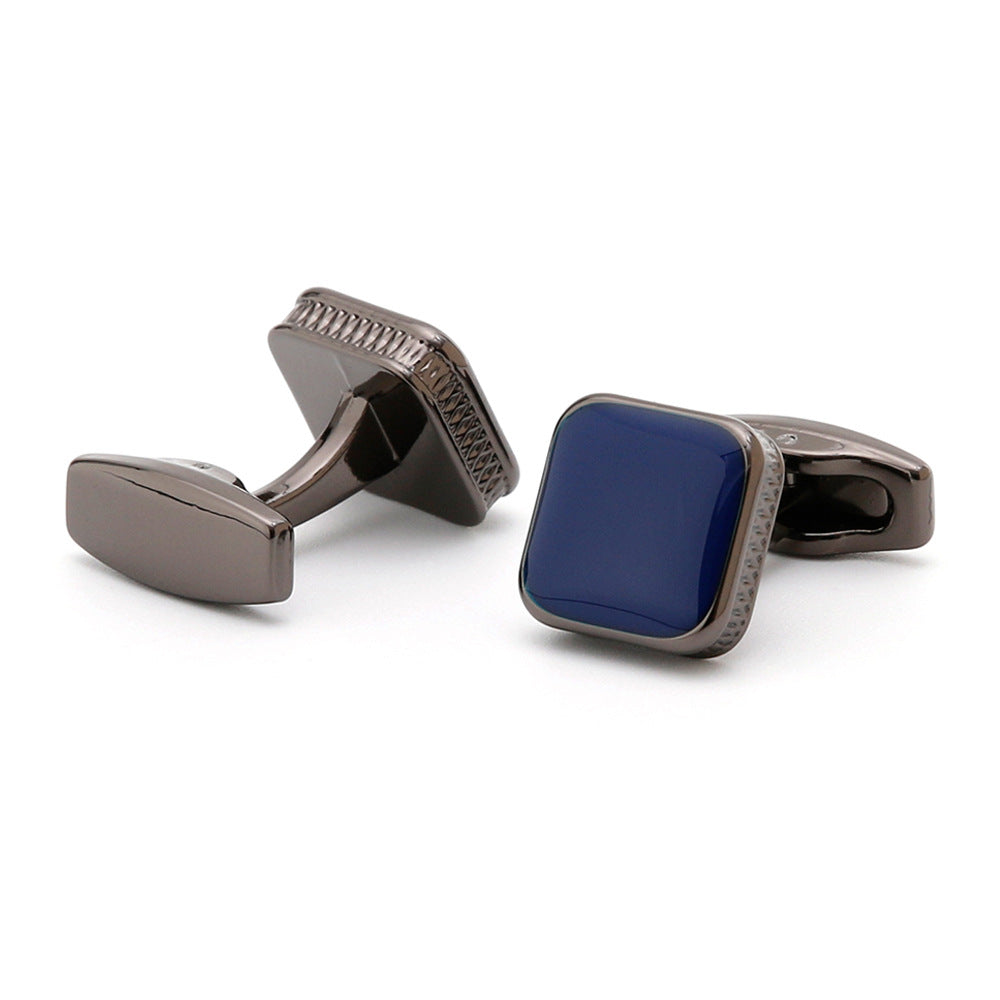 Men’s Fashion Square Drop Oil Cufflinks Available in 4 Colors