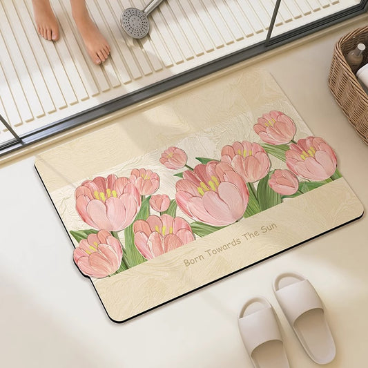 Diatomaceous Earth Bath Mat for Quick-Dry Bathroom Comfort
