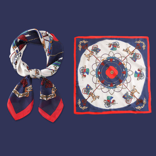 Yellow Small Square Silk Scarf For Women Fashion Accessory