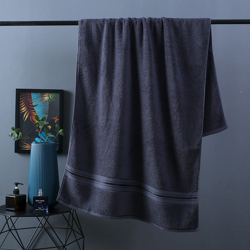 Pure Color Cotton Bath Towel Set Perfect for Beach and Home