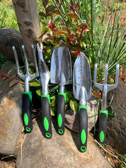 9-Piece Aluminum Alloy Gardening Tool Set & Silicone Handle