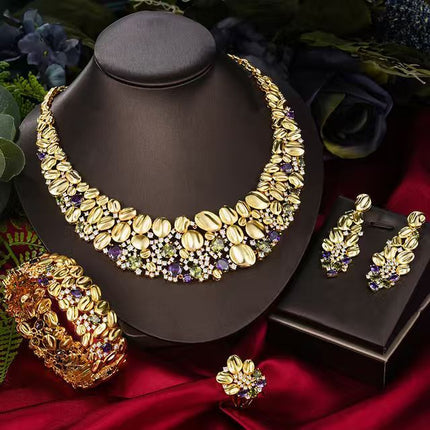 Buy Luxury Exaggerated Bridal Necklace & Earring Jewelry Set