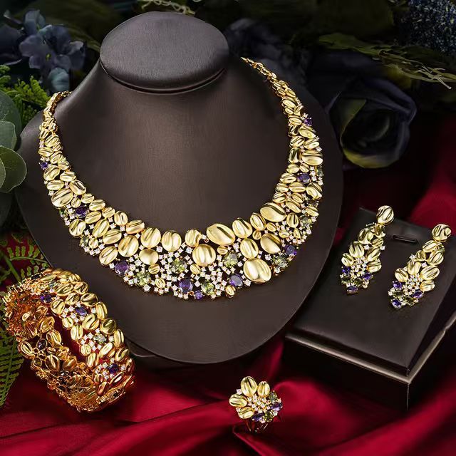 Buy Luxury Exaggerated Bridal Necklace & Earring Jewelry Set