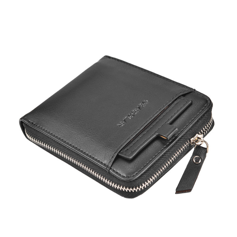 Mens Retro Multi-Card Zipper Wallet Classic Daily Carry