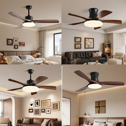 Retro Ceiling Fan Light with Smart Control and Modern Comfort