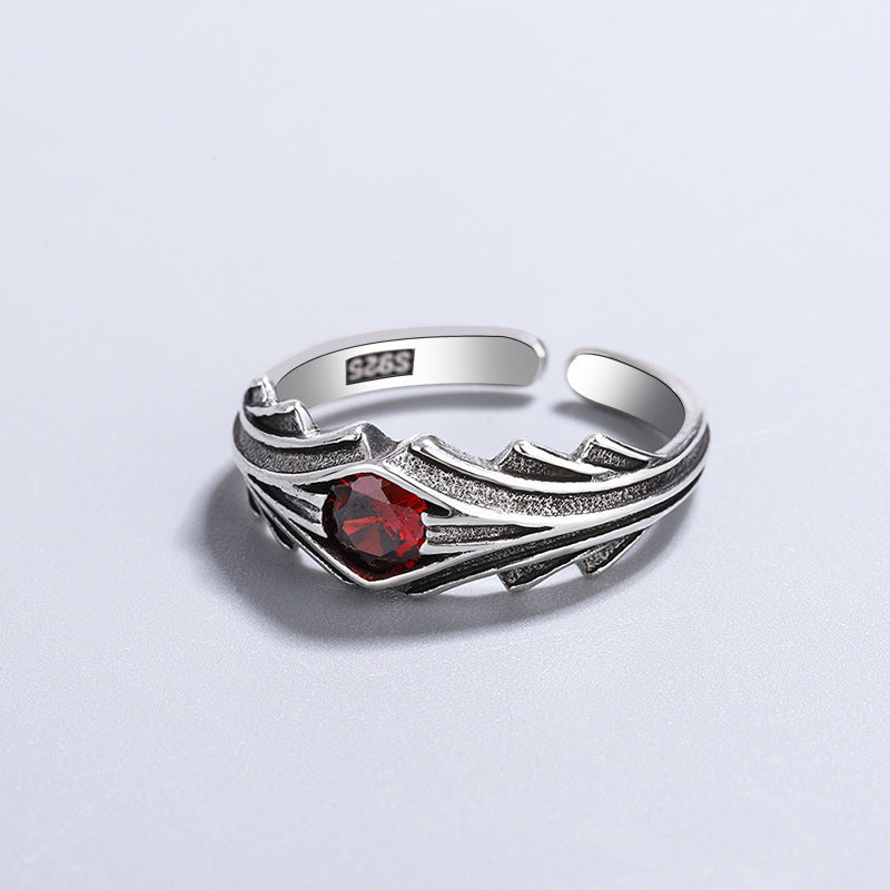 Women's Vintage Inlaid Open Ring