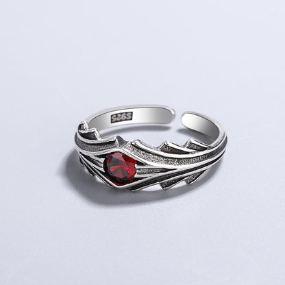 Women's Vintage Inlaid Open Ring