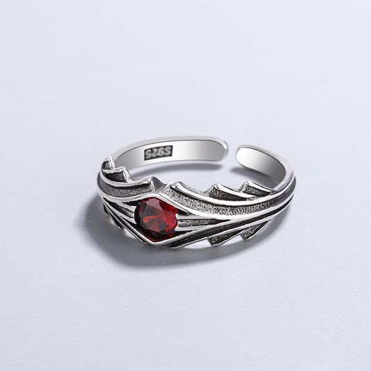 Women's Vintage Inlaid Open Ring