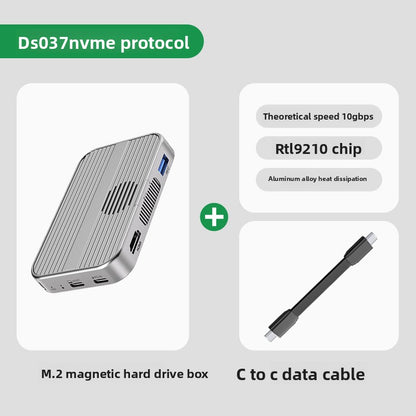 Magnetic M.2 NVMe SATA Drive Enclosure with Docking Station