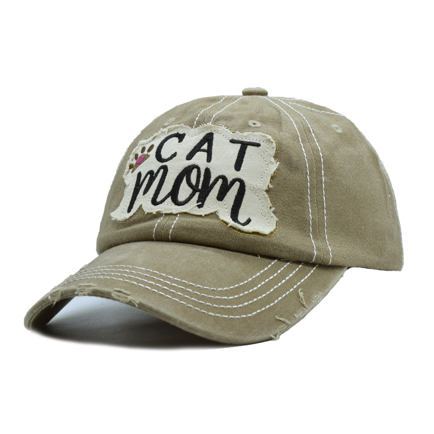 Retro Distressed Washed Patch Visor Baseball Cap